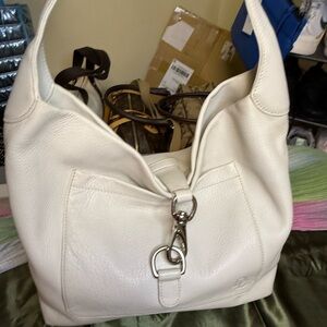 Dooney & Bourke Pebbled Leather Hobo Shoulder Bag – Ivory/Cream